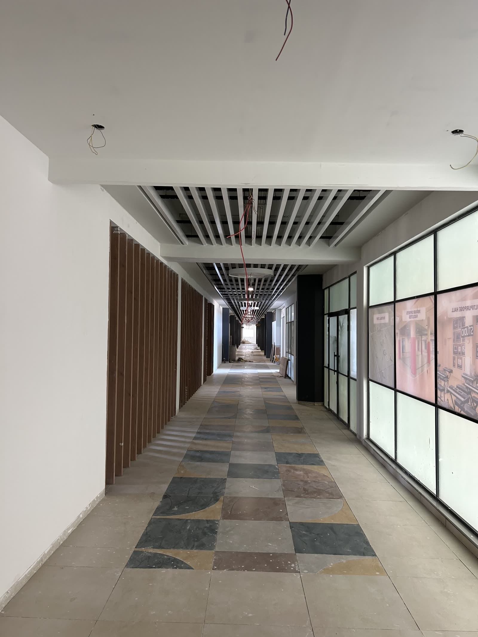 Indo Scots Global School — finished interior corridor